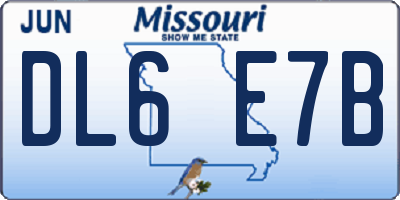 MO license plate DL6E7B