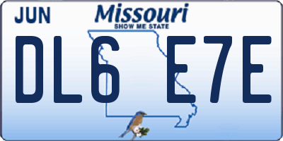 MO license plate DL6E7E