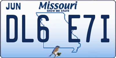 MO license plate DL6E7I