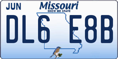 MO license plate DL6E8B