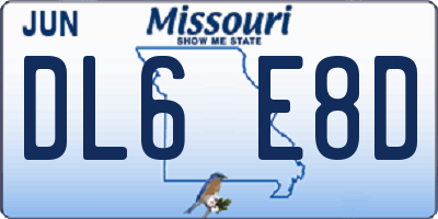 MO license plate DL6E8D
