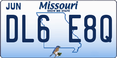 MO license plate DL6E8Q