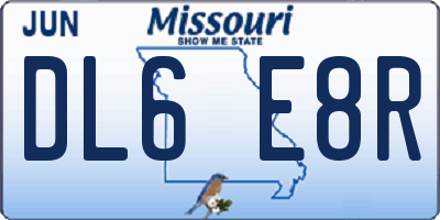MO license plate DL6E8R