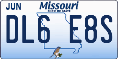 MO license plate DL6E8S
