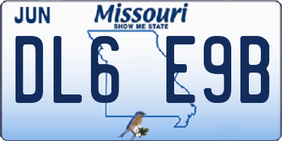 MO license plate DL6E9B