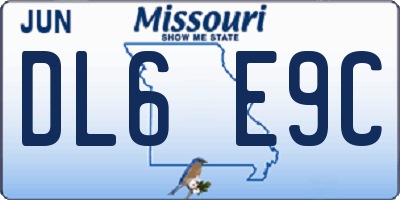 MO license plate DL6E9C