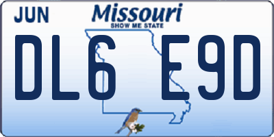 MO license plate DL6E9D