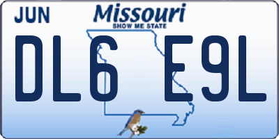 MO license plate DL6E9L