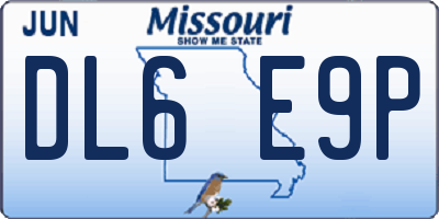 MO license plate DL6E9P