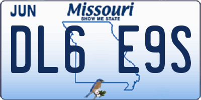 MO license plate DL6E9S