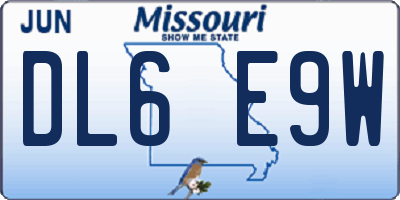 MO license plate DL6E9W