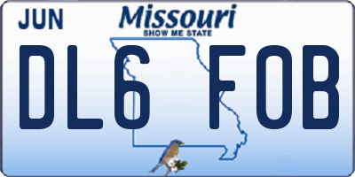 MO license plate DL6F0B