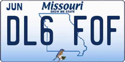 MO license plate DL6F0F