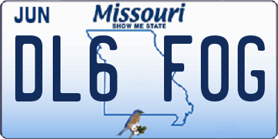 MO license plate DL6F0G