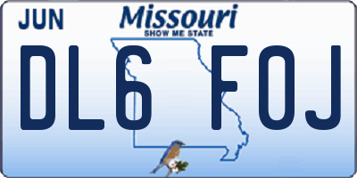 MO license plate DL6F0J