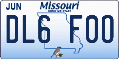 MO license plate DL6F0O