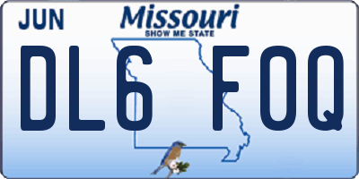 MO license plate DL6F0Q