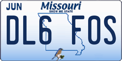 MO license plate DL6F0S