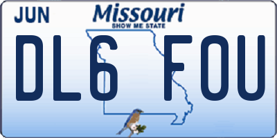 MO license plate DL6F0U