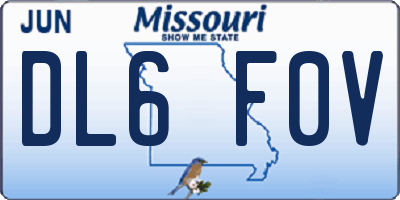MO license plate DL6F0V
