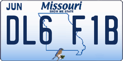 MO license plate DL6F1B