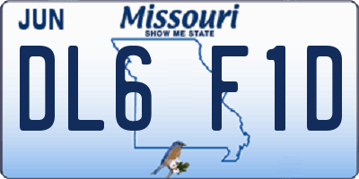MO license plate DL6F1D
