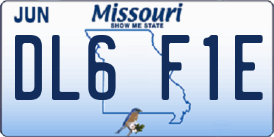 MO license plate DL6F1E