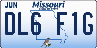 MO license plate DL6F1G