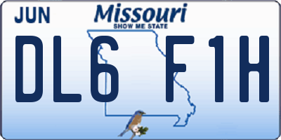 MO license plate DL6F1H