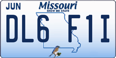 MO license plate DL6F1I