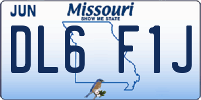 MO license plate DL6F1J