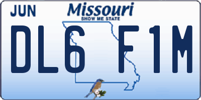MO license plate DL6F1M