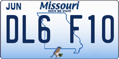 MO license plate DL6F1O