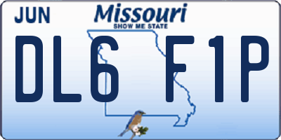 MO license plate DL6F1P