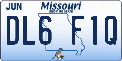 MO license plate DL6F1Q