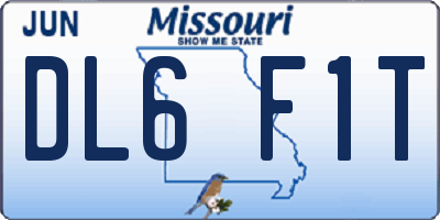 MO license plate DL6F1T