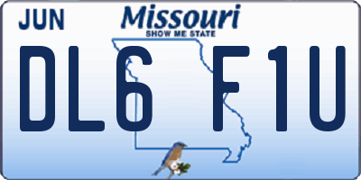 MO license plate DL6F1U