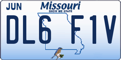 MO license plate DL6F1V