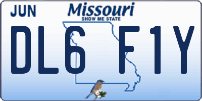 MO license plate DL6F1Y