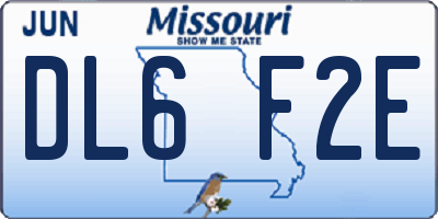 MO license plate DL6F2E