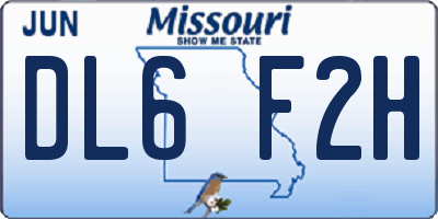 MO license plate DL6F2H