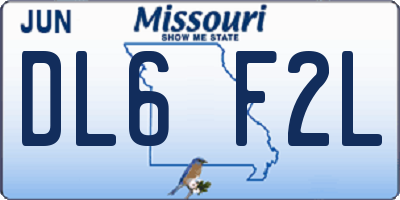 MO license plate DL6F2L
