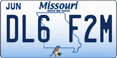 MO license plate DL6F2M