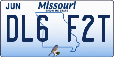 MO license plate DL6F2T