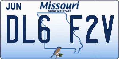MO license plate DL6F2V