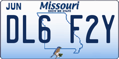 MO license plate DL6F2Y