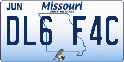 MO license plate DL6F4C