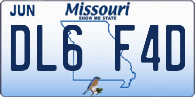 MO license plate DL6F4D