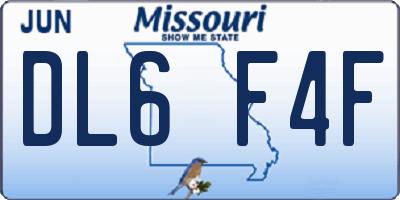 MO license plate DL6F4F