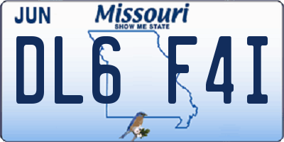 MO license plate DL6F4I